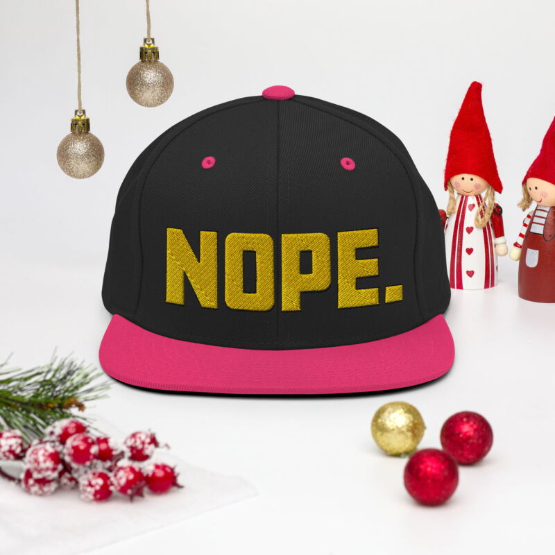 Nope. Snapback Hat - Image 4