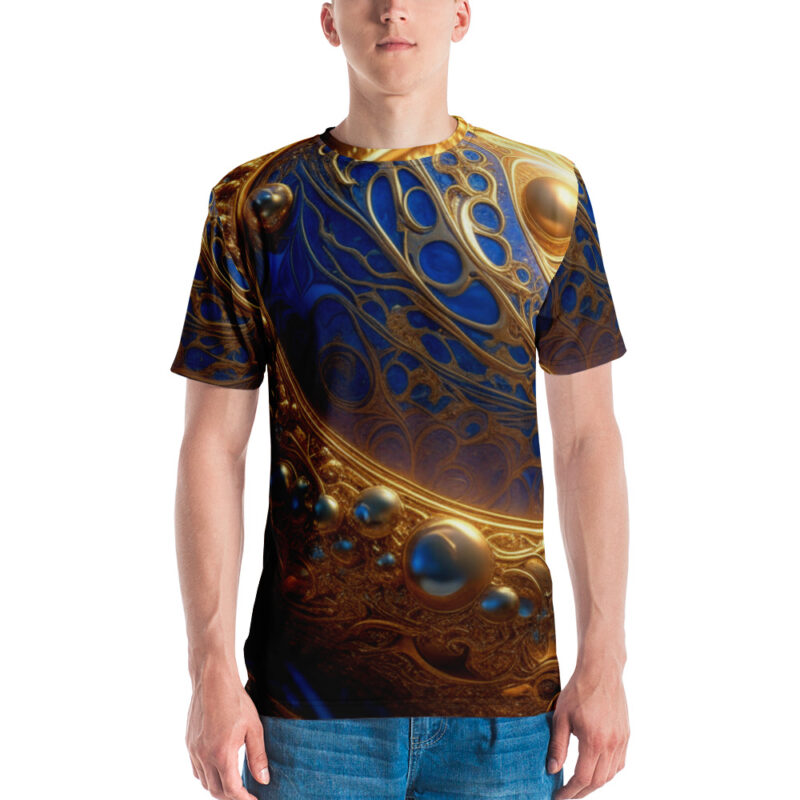 Pearl and Gold Cosmic printed Men's t-shirt by Smokin Apparel