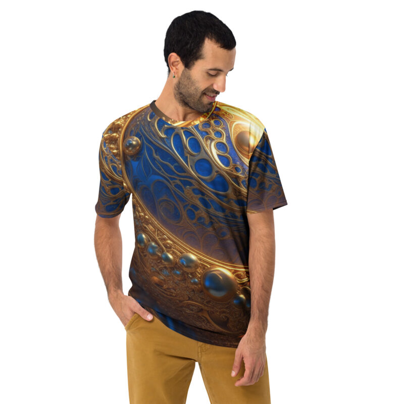 Pearl and Gold Cosmic printed Men's t-shirt by Smokin Apparel - Image 2