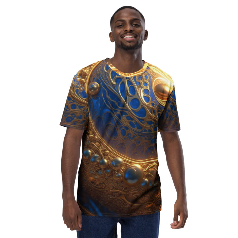 Pearl and Gold Cosmic printed Men's t-shirt by Smokin Apparel - Image 3