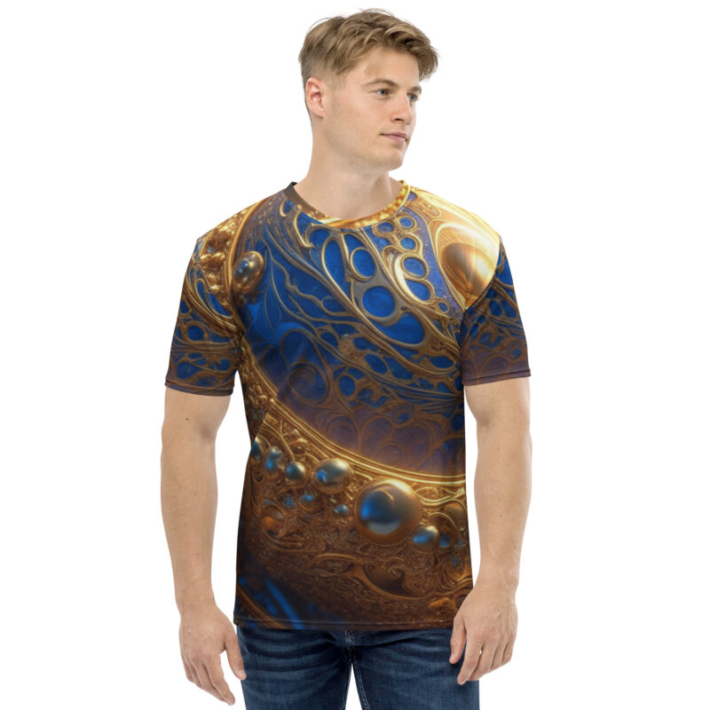 Pearl and Gold Cosmic printed Men's t-shirt by Smokin Apparel - Image 4